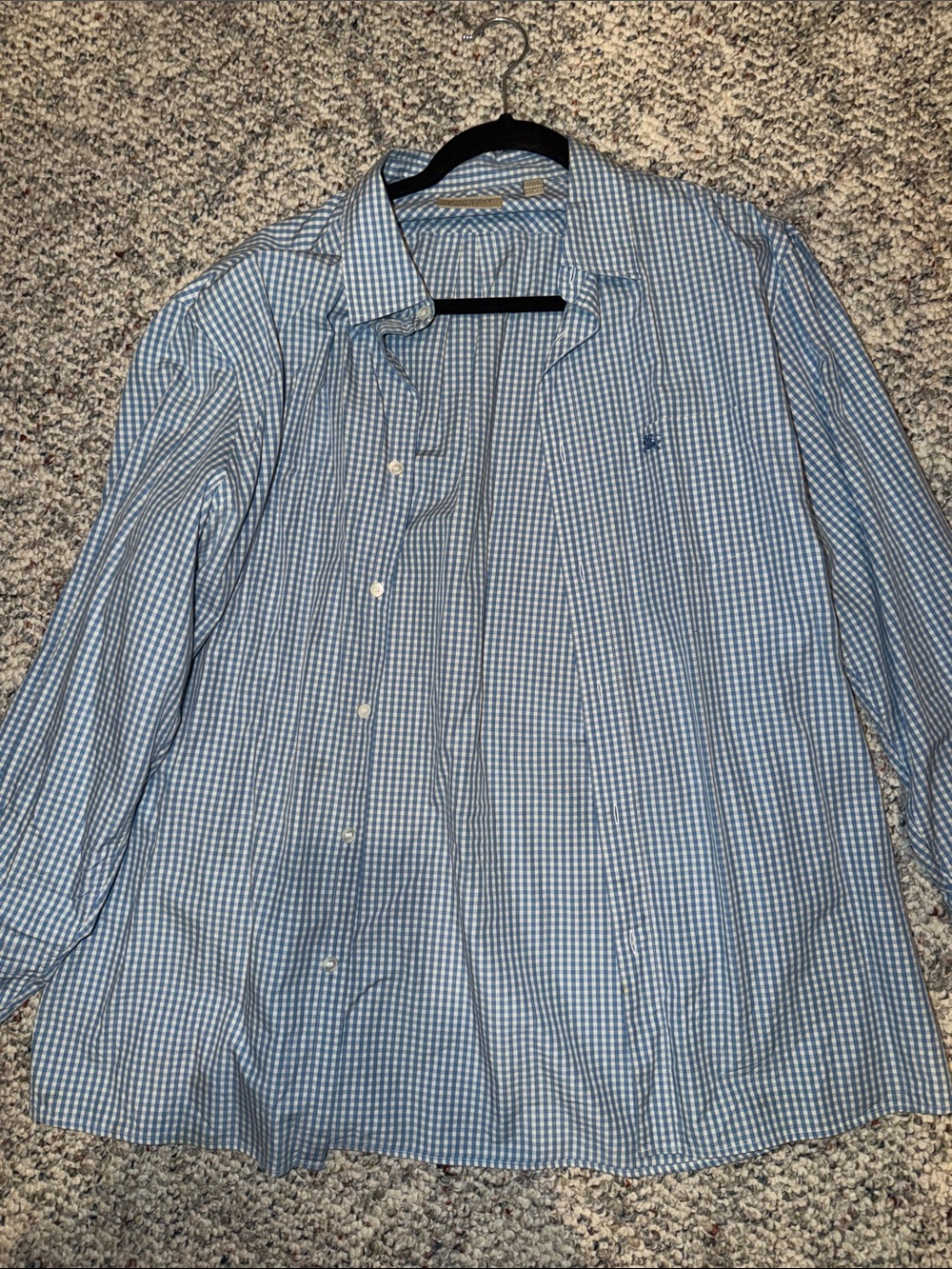 Burberry Blue Gingham Button-Down Shirt